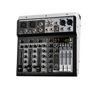 4/6-Channel Audio Mixer,Input 48V Phantom Power Stereo DJ Mixers,99 DSP Reverb Delay Effects USB Computer Connection,for Live Performance, Streaming, Recording