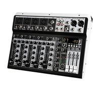 4/6-Channel Audio Mixer,Input 48V Phantom Power Stereo DJ Mixers,99 DSP Reverb Delay Effects USB Computer Connection,for Live Performance, Streaming, Recording