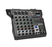 4/6 Channels Audio Mixer Sound Table Professional DJ Mixing Console Built In 99 Digital Effects 48V Phantom Power(6 Channels)