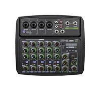 4/6 Channels Sound Mixer Audio Mixer DJ Controller Mixing Bluetooth Phantom Power Delay Repaeat Effect For Sound Mixing Console(FRGO 6 Channel)