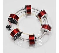 4/6 Coil Ring Electromagnetic Accelerator, 24v Brushless Cyclotron Motor, 25cm/9.8in Diy Physics Aid Model, for Experimental Teaching Equipment, Scientific, Gifts
