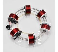4/6 Coil Ring Electromagnetic Accelerator, 24V Brushless Cyclotron Motor, Physics Aid Model, Diameter 25cm, Low Power Coil, Acrylic Material, for Experimental Teaching, Scientific, Diy Gifts