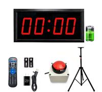 4/6-Digit Competition Timer with Stopwatch Button, Fitness Training Interval Timer LED Digital Wall Clock, Ideal for Gym, Game, Speed Races(Size:4-Digits,L:55 x T:5.5 x W:22cm)