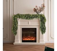 4-6 Ft Real Touch Christmas Cedar Garland,Realistic Faux Pine Garlands,Green Artificial Greenery Garland for Winter Home,Mantle,Fireplace,Mantle Fireplace Table Home Decoration (6Ft)