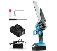 4/6 Inch Mini Electric Chainsaw Woodworking Small Handheld Logging Saw Pruning Shears Cutting Tool Compatible with 18v Battery(4in 2 Big Battery)