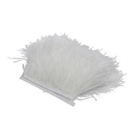 4-6 Inch Ostrich Feather Trim Fringe 2 5 10 Meters/Lot Natural Ostrich Feathers Trimming Selvage Bride Dress Decor Bleach White 2 Meters