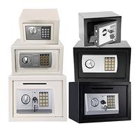 4.6 Litre Electronic Safe Box for Home Office Hotel Digital Steel Money Cash Safe with 2 Override Keys Hidden Lock High Security Storage Safe White