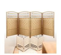 4-6 Panels Small Room Divider,Folding Short Rattan Room Partitions,31.49in High Separating Partition Wall,for Offices Living Room Kindergarten(Beige,31.49 x 15.74in-4 panels)