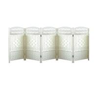 4-6 Panels Small Room Divider,Folding Short Rattan Room Partitions,31.49in High Separating Partition Wall,for Offices Living Room Kindergarten(White,31.49 x 15.74in-5 panels)