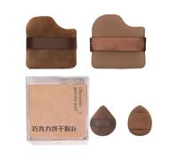 4/6 Pcs Chocolate Biscuit Powder Puff Finger Powder Puff Face Eye Makeup Pad Small Thumb Cosmetic Puff For Makeup