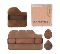 4/6 Pcs Chocolate Biscuit Powder Puff Finger Powder Puff Face Eye Makeup Pad Small Thumb Cosmetic Puff Makeup