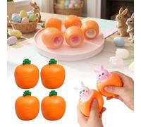 4/6 PCS Easter Basket Essentials, 2026 Upgraded Carrot Bunny,Easter Rabbit Stuff, Soft Carrot Rabbit for Easter Basket Stuffers,Spring Party,Cute Desk Decor, Squishy Stress Relief Toy