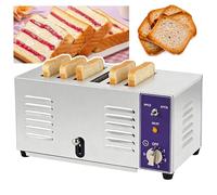 4/6 Slice Stainless Steel Toaster, Restaurant Toaster with Extra-Wide Slots for Bread, Fast Toast, Pull-out Crumb Tray, Double-sided Baking, 5 Browning Levels, Auto Pop-up, Commercial and Home Use