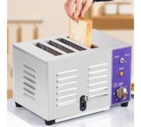 4/6 Slice Stainless Steel Toaster, Restaurant Toaster with Extra-Wide Slots for Bread, Fast Toast, Pull-out Crumb Tray, Double-sided Baking, 5 Browning Levels, Auto Pop-up, Commercial and Home Use