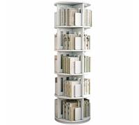 4-6 Tier Round Rotating Bookcase, 360° Floor Standing Bookshelf, Solid Wood Organizer for Study Room,Perfect for Corner Display