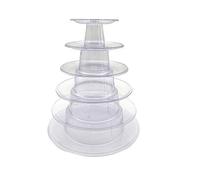 4/6 Tiers Cupcake Display Rack Macarons Display Stand Macaron Tower Holder PVC Clear Dessert Stand Cupcake Tree Macaron Display Shelf Rack Cake Showing Tray Birthday Party Wedding Decoration Tool