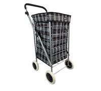 4-6 Wheel Shopping Cart Trolley Folding Mobility Travel Premium 60L Bag Case (tartton black, 4 wheel)