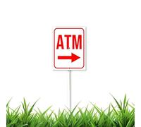 4.6 x 6 inch Atm Right Arrow Yard Sign With Stakes Outdoor Lawn Yard Signs