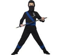 (4-6 Years, Black/Blue) Smiffys Childrens/Kids Ninja Assassin Costume