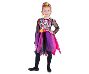 (4-6 Years, Multicoloured) Smiffys Girls Pom Pom Day Of The Dead Costume