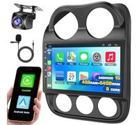 [4+64G] Android 13 Car Stereo for Jeep Compass Patriot 2010-2016 Support Wireless Carplay and Android Auto, 10.1 Inch IPS Touch Screen Patriot Radio with GPS, WiFi, Bluetooth FM