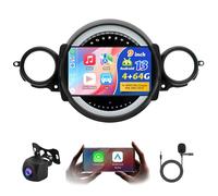 4+64G Android 14 Car Radio for BMW Mini Cooper R56 2007-2014, fit for WIreless Carplay Android Auto 2 Din Car Radio Receiver with 9in Touchscreen Mirrorlink Navi Bluetooth WiFi FM/RDS Backup Camera