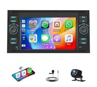 4+64G Android 14 Car Radio Stereo Upgrade for Ford Transit MK7 2005-2014 Focus MK2 2005-2008 w/Carplay Android Auto 7 Inch Touch Screen Double Din Car Radio Sat Gps Nav Bluetooth WIFI FM EQ FM RDS SWC