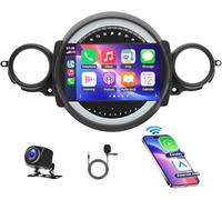 4+64G Android 14 Car Stereo for BMW Mini Cooper R56 2007-2014 w/with Wireless Carplay Android Auto 9inch Touch Screen Double Din Car Radio GPS Navi WiFi Bluetooth Mirror Link EQ FM Receiver RDS SWC
