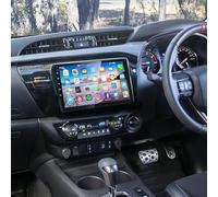 4+64G Android 14 Car Stereo with CarPlay Wireless Android Auto for Toyota Hilux 2015-2018, 10 Inch Touch Screen 2 Din Car Radio Receiver w/GPS Navi Bluetooth Wifi BT SWC FM AM Backup Camera Mic
