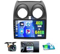 4+64G Android 15 Car Radio for 2006-2016 Nissan Qashqai J10 Wireless Carplay Android Auto Stereo, 9'' IPS 1280x720 Touch Screen for Qashqai Bluetooth GPS Navi 32EQ 5G WiFi+Free AHD Backup Camera