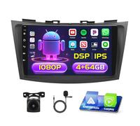 4+64G Android 15 Car Radio Stereo for Suzuki Swift 2011-2017, Wireless Carplay Android Auto, 9’’ IPS 1280 * 720 Touchscreen Car Play Radio with BT 5.0/DSP/GPS/WiFi/Dual USB+AHD Backup Camera