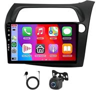 4+64G Android 15 Car Stereo for Honda Civic Hatchback 2005-2011 with Wireless Carplay Android Auto, 9"IPS Touchscreen Double Din Car Radio 5G WiFi Bluetooth Backup Camera Mirror Link WiFi FM/RDS