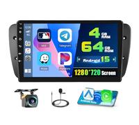 4+64G Android 15 Car Stereo for SEAT Ibiza 6j IV 2009-2014,9 inch IPS 1280 * 720 Touch Screen Radio Wireless Apple Carplay Android Auto DSP 5G WiFi Bluetooth GPS FM RDS+Free AHD Backup Camera