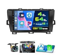 4+64G Android 15 Car Stereo for Toyota Prius 2009-2014,9 inch IPS 1280 * 720 Touch Screen Radio Wireless Apple Carplay Android Auto DSP 5G WiFi Bluetooth GPS FM RDS+Free AHD Backup Camera