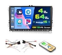 4+64G Android Car Stereo for VW Passat Jetta Tiguan Golf MK5 MK6 T5 EOS Polo with Carplay, 9 Inch Car Radio with 32EQ DSP GPS Bluetooth FM RDS WiFi Android Auto UI Themes Rear View Camera