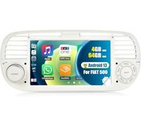 [4+64G] CAMECHO 8 CORE Android 13 Car Stereo for Fiat 500 2007-2015 Support Wireless Carplay&Android Auto 7 Inch 2 Din Touch Screen with Bluetooth 5.0 DSP Sat Navi WIFI FM