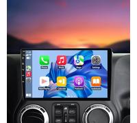 4+64G Double Din Car Stereo Radio for Jeep Wrangler JK 2007-2017, GPS Navi Head Unit 2 Din for Carplay Android Auto 10.1" HD Touch Screen DAB+ Bluetooth WiFi SWC DVR Backup Camera