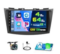 4+64G Radio for Suzuki Swift 2011-2017, 9'' IPS Touchscreen Stereo Android 15 Wireless Apple Carplay Android Auto 32EQ 5G WiFi 1080P Bluetooth +Free AHD Backup Camera