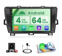 4+64G Upgrade Car Radio for Toyota Prius 2009-2014:Android 15 Car Stereo with Wireless Carplay Android Auto, 9'' IPS 1280 * 720 Touch Screen Bluetooth 5.0 Radio for Prius with DSP GPS Dual USB SWC