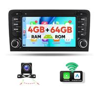 4+64G Wireless Apple Carplay & Android Auto Android Car Stereo for Audi A3/S3/RS3 7 Inch Touch Screen Car Stereo with Bluetooth Handsfree Navi WiFi EQ Mirror Link + Backup Camera