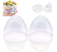 4.68 Inch Clear Easter Eggs Bulk, Plastic Transparent Easter Eggs Fillable Easter Eggs Empty for DIY Baskets or Egg Hunt Decor,Basket Stuffers,Easter Toy for Filling Candy,Easter Party Favors(2pcs)
