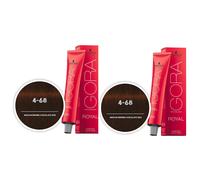 (4-68 - Pack of 2) Schwarzkopf Royal Igora Medium Brown Chocolate Red