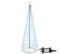 (4.6FT) Maypole Christmas Cone Tree Star Topper Cool White LED Lights