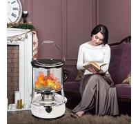 4.6L/6L Kerosene Heater Camping Stove Mobile Radiant Heaters 9000 BTU Convection Wick Heater Burner Emergency Cooking Stove(White (6L))