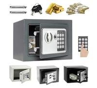 4.6L Digital Steel Safe, Fireproof Safe Boxes for Home, Electronic Password Cabinet Security Money Cash Safes with Digital Keypad & 2 Keys, Anti-theft Wall Safes for Home Office Hotel Business, Grey