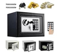 4.6L Digital Steel Safe, Fireproof Safe Boxes for Home, Electronic Password Cabinet Security Money Cash Safes with Digital Keypad & 2 Keys, Anti-theft Wall Safes for Home Office Hotel Business, Black