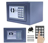 4.6L Digital Steel Safety Box Hotel Safes Electronic Security Large Capacity with Full-digit Keypad/2 Override Key/2 Installing Bolts Wall Floor/(17x23x17cm) for Home Office Money Cash Valuables Grey