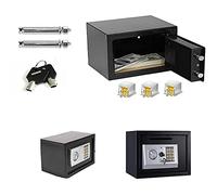 4.6L Electronic Digital Safe Box Security Fireproof Lock Box Home Hotel Security Money Safe with 2 Locking Bolts&2 Keys,Wall Mounted for Home Office Cash Jewelry Money Grey