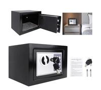 4.6L Electronic Safe Cash Box Small Digital Safe Money Safe Box Steel Security Box, Key Safe Wall Mounted For Office Home Hotel Use, Steel Locking Bolts, 17 D x 23 W x17 H cm (Black)