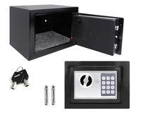 4.6L Home Digital Keypad Safe Electronic Cabinet Safes Cash Box Wall Safe with 2 Key Extra Security Money Box Wall Mounted for Home Office Hotel 230mmx170mmx170mm-Black